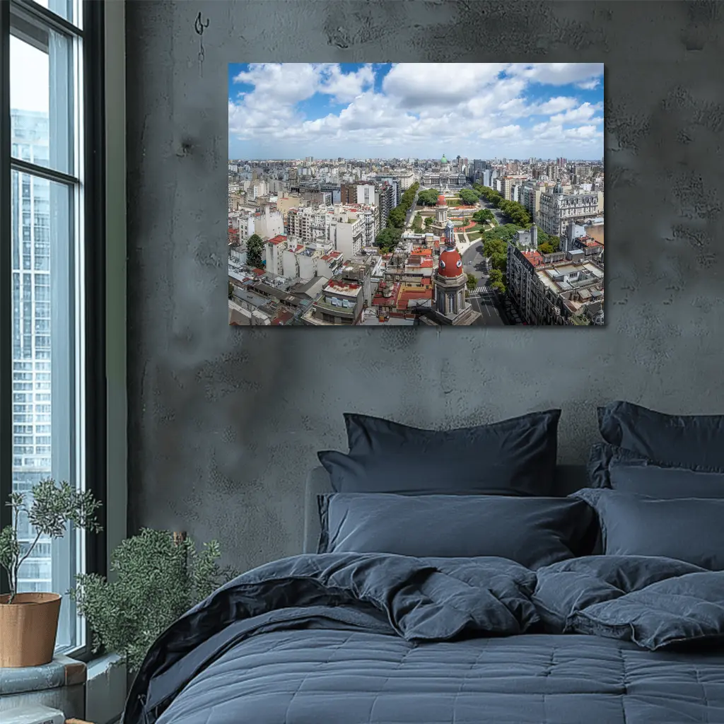 Buenos Aires City Skyline Aerial Panoramic View – Wall Art