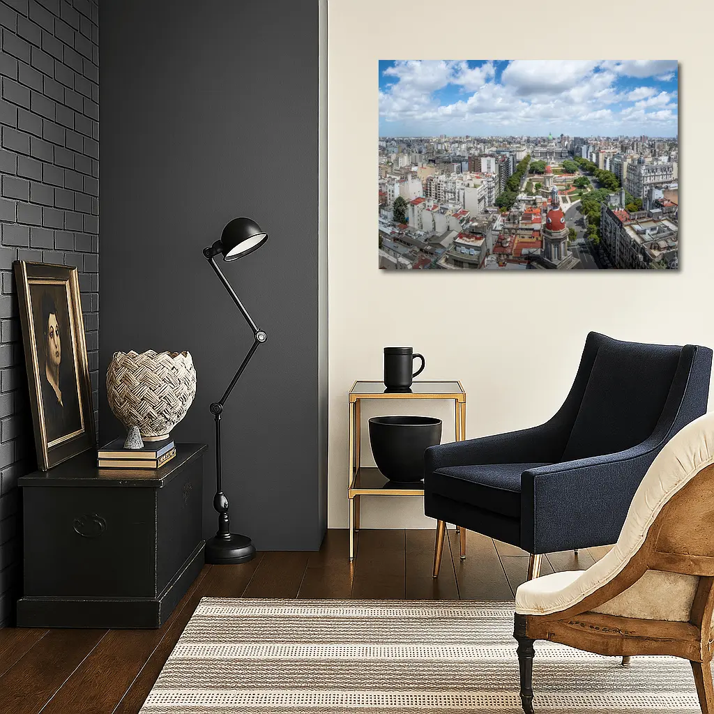 Buenos Aires City Skyline Aerial Panoramic View – Wall Art