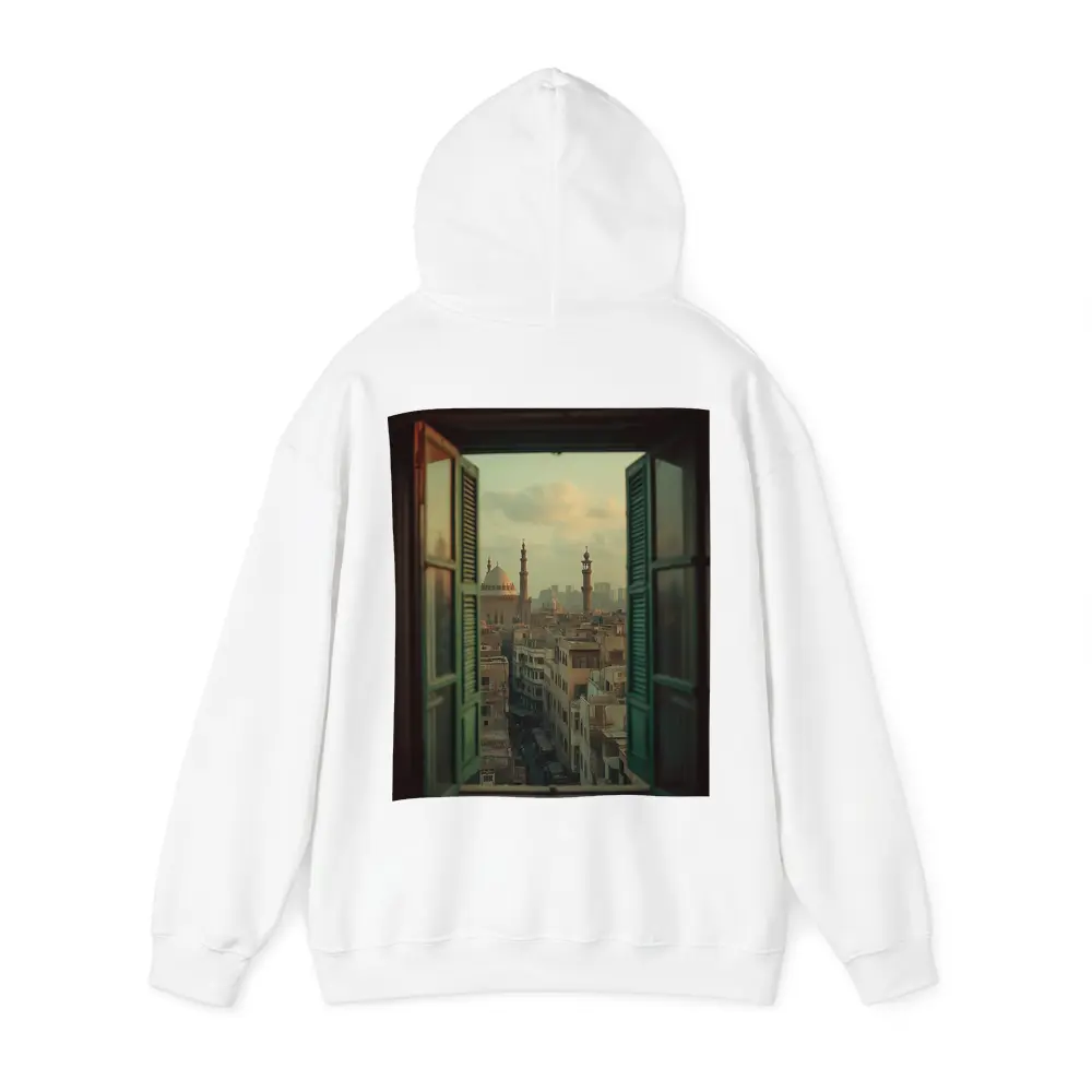 Cairo Mosque Skyline View Through Window – Hoodies