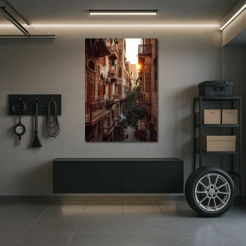 Cairo Old Town Alley Sunset Golden Light – Wall Art