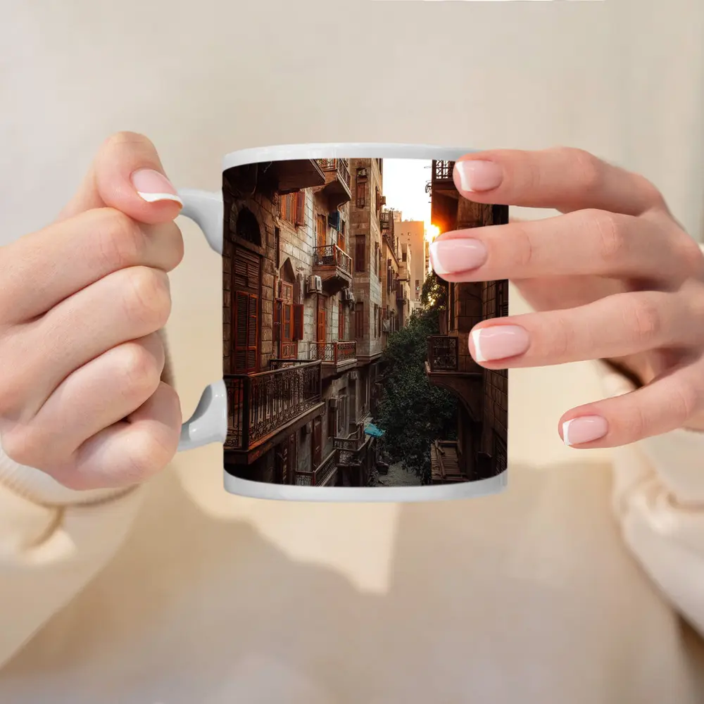 Cairo Old Town Alley Sunset Golden Light – Mugs