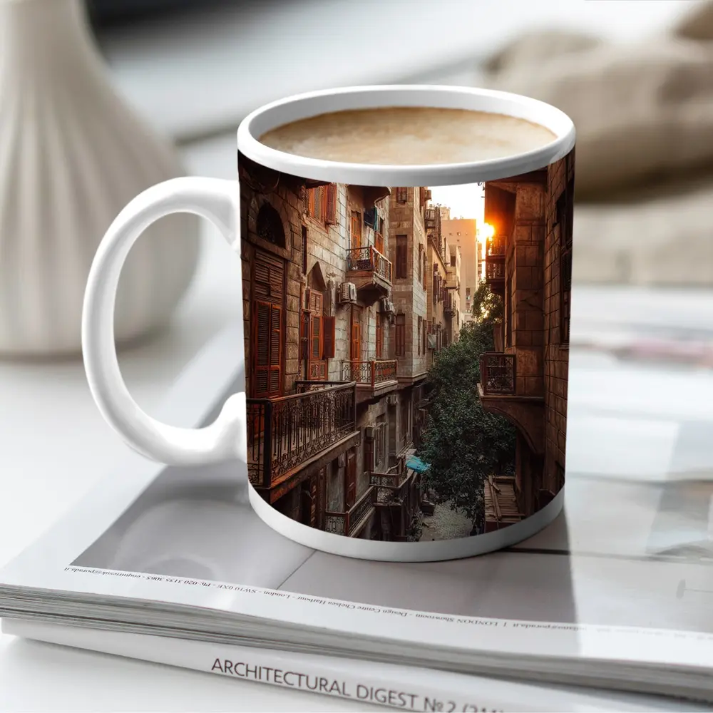 Cairo Old Town Alley Sunset Golden Light – Mugs