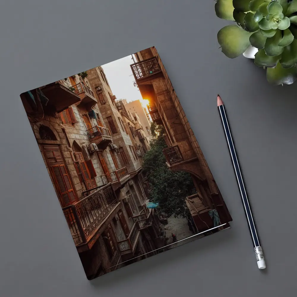 Cairo Old Town Alley Sunset Golden Light – Notebooks