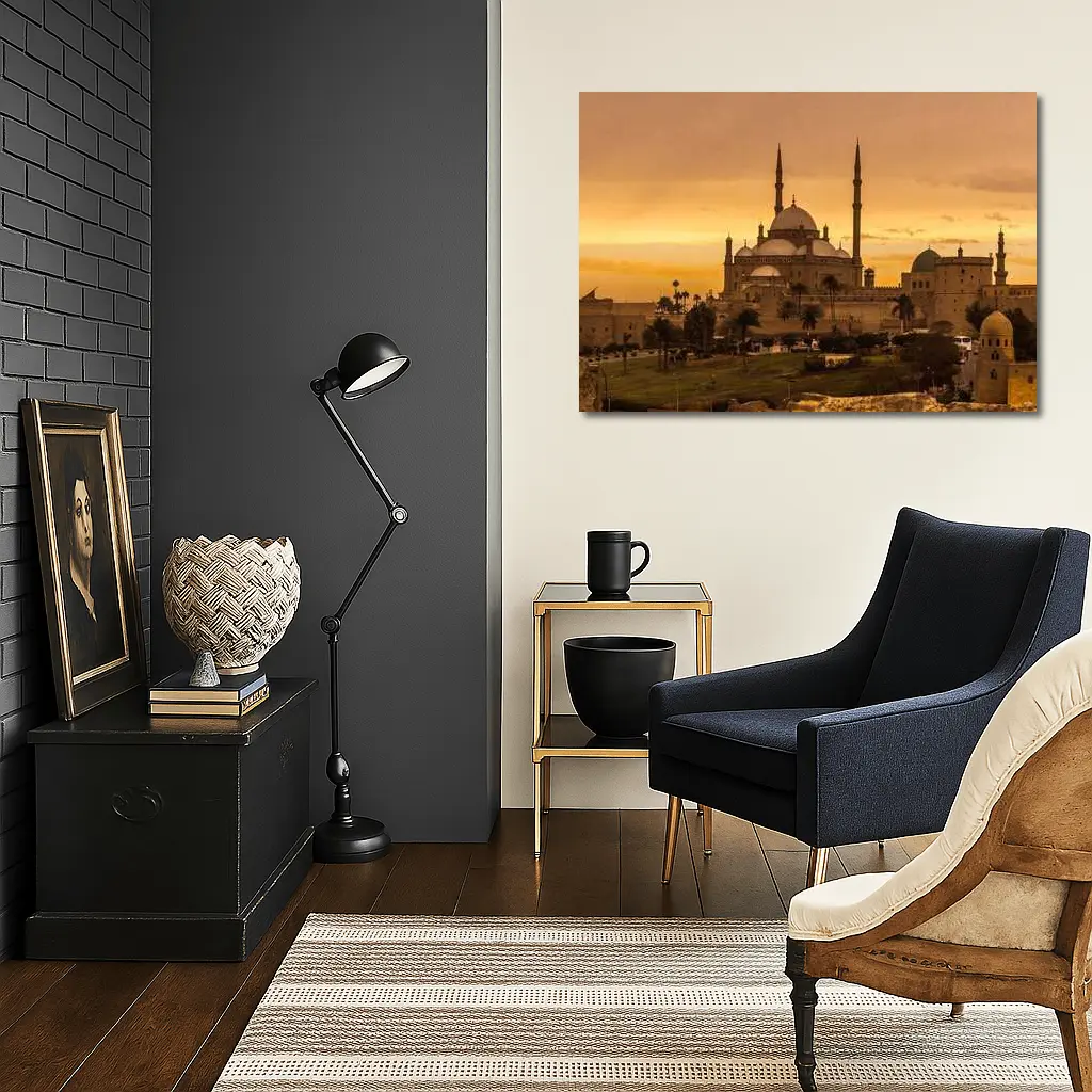 Muhammad Ali Mosque Cairo Golden Sunset Sky – Wall Art