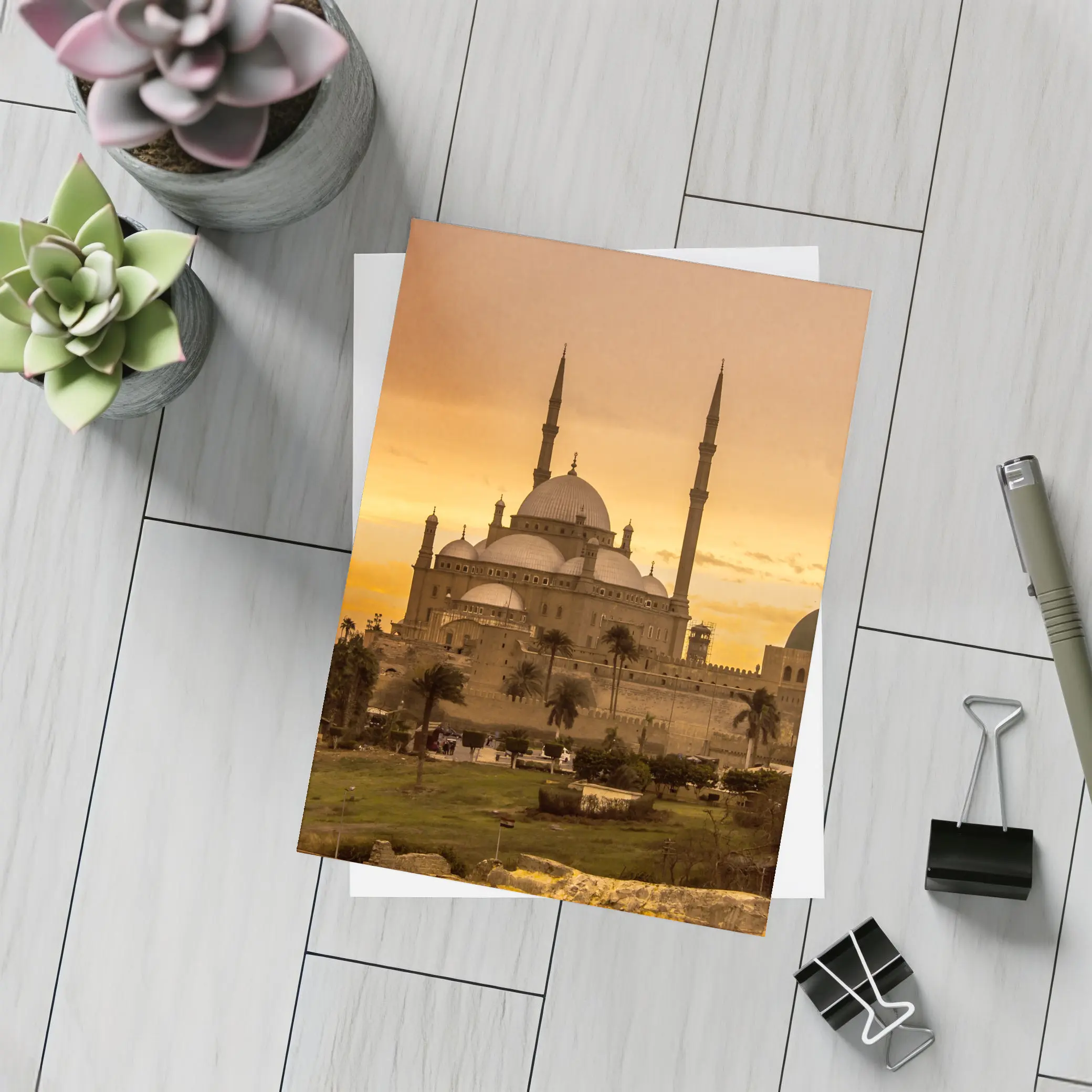 Muhammad Ali Mosque Cairo Golden Sunset Sky – Postcards