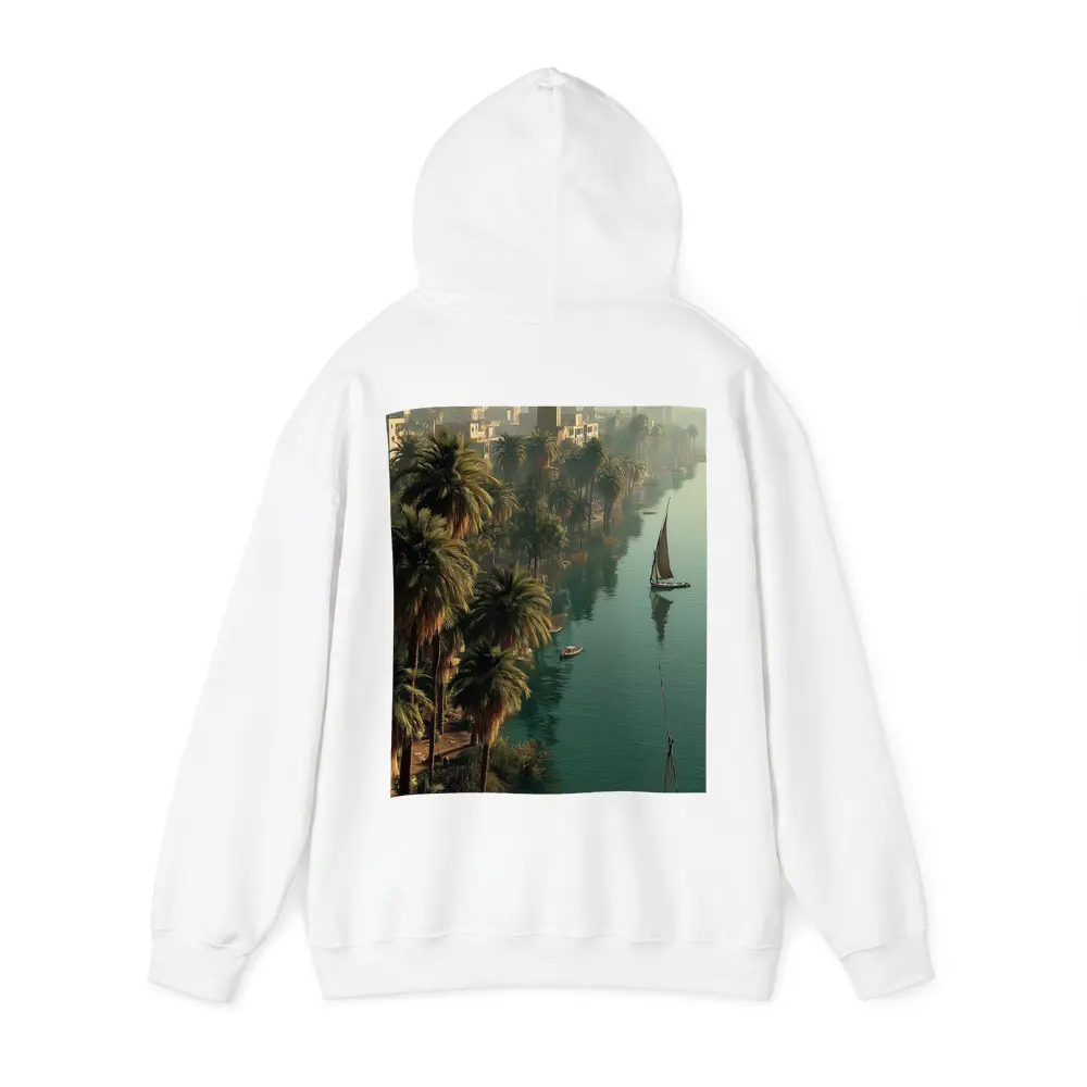 Nile River Cairo Egypt Sailboats Palm Trees – Hoodies