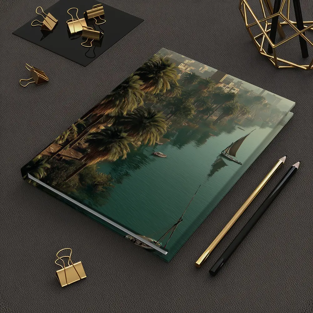 Nile River Cairo Egypt Sailboats Palm Trees – Notebooks