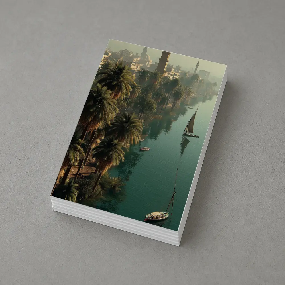 Nile River Cairo Egypt Sailboats Palm Trees – Postcards