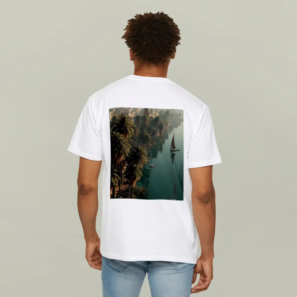 Nile River Cairo Egypt Sailboats Palm Trees – T-Shirts