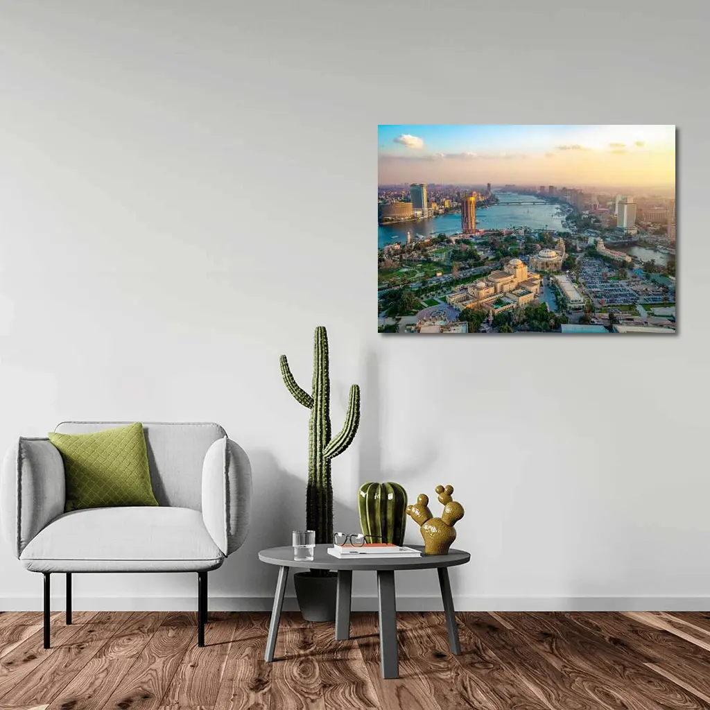 Cairo Egypt Aerial View Nile River – Wall Art
