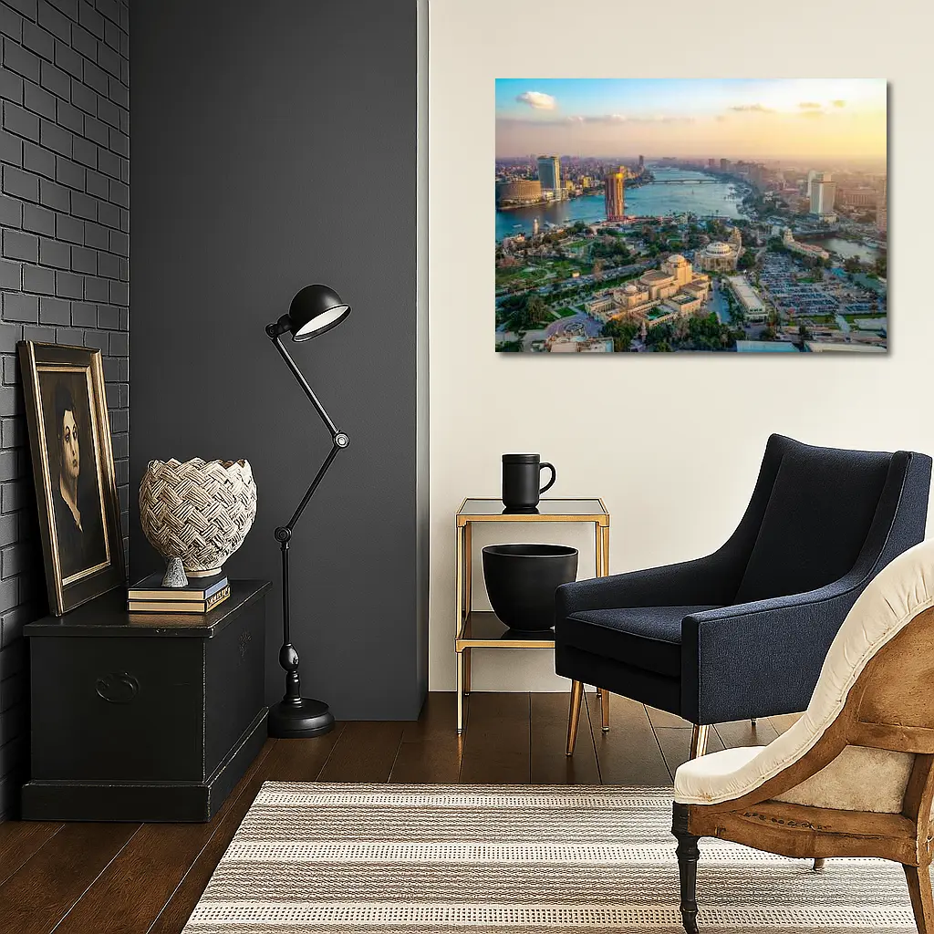 Cairo Egypt Aerial View Nile River – Wall Art