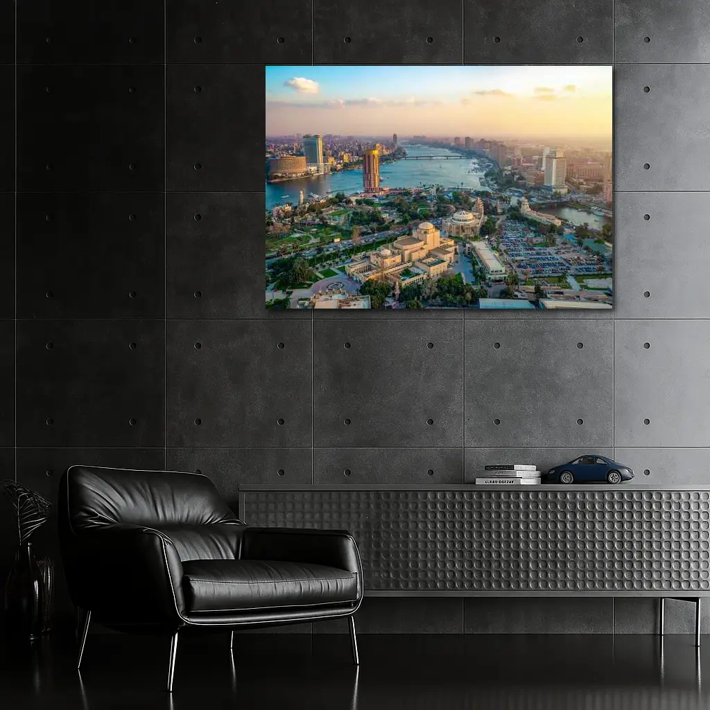 Cairo Egypt Aerial View Nile River – Wall Art