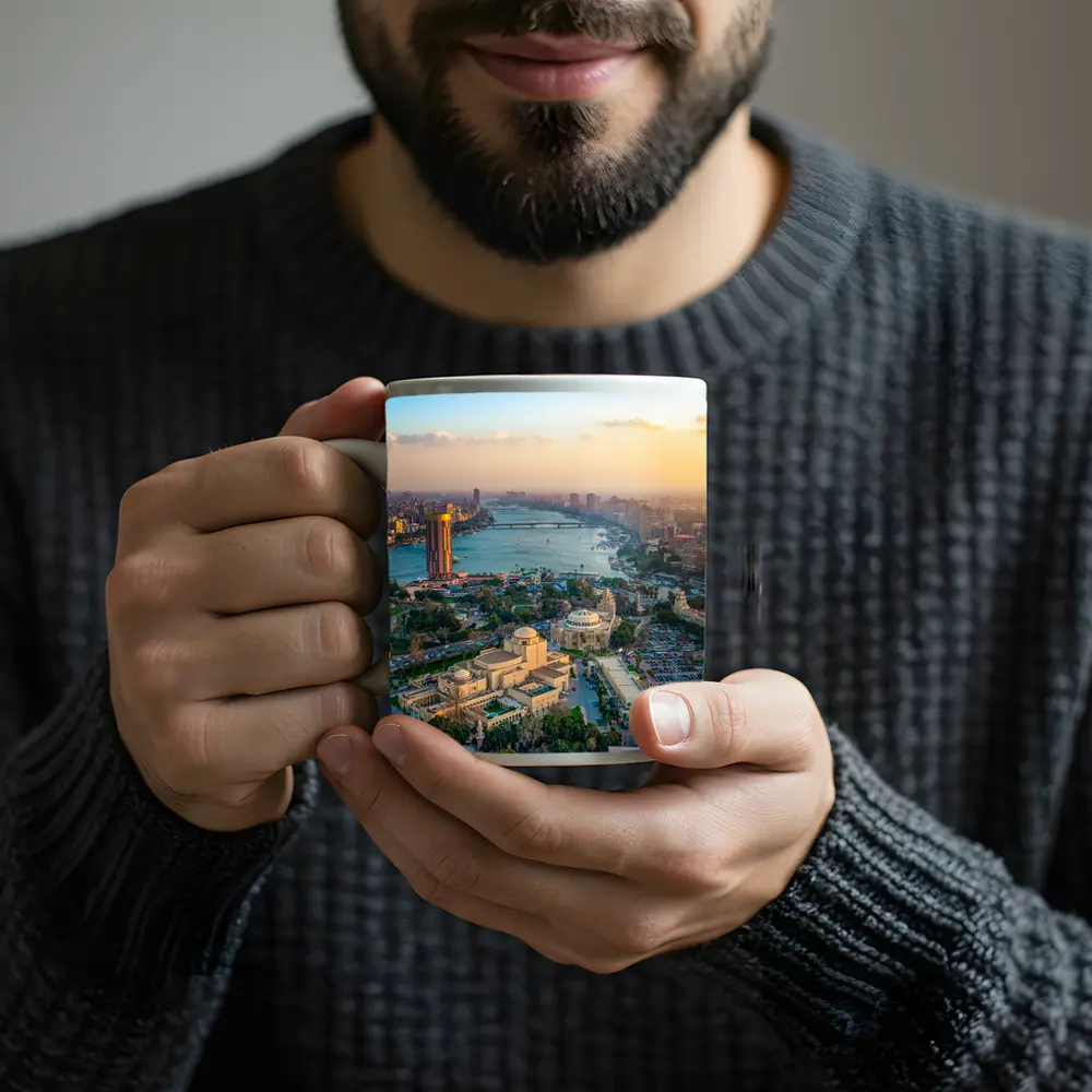 Cairo Egypt Aerial View Nile River – Mugs