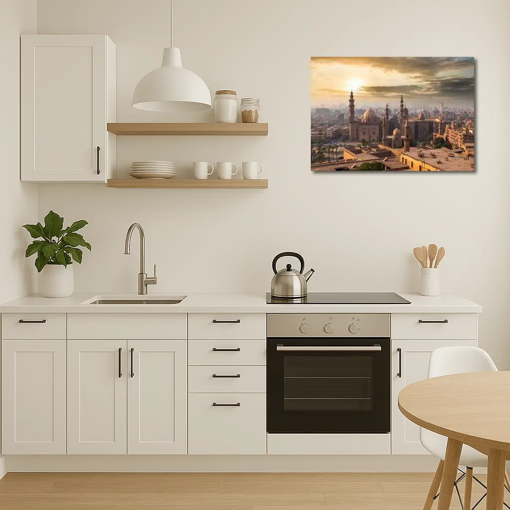 Cairo Mosque Skyline Golden Sunset View – Wall Art