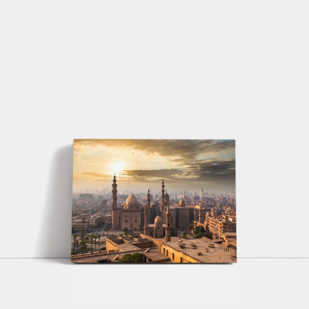 Cairo Mosque Skyline Golden Sunset View – Wall Art