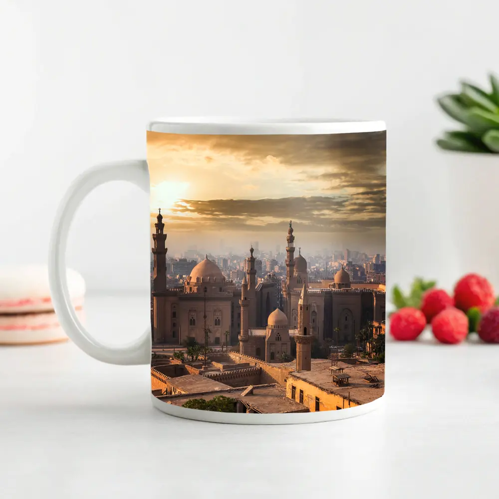 Cairo Mosque Skyline Golden Sunset View – Mugs