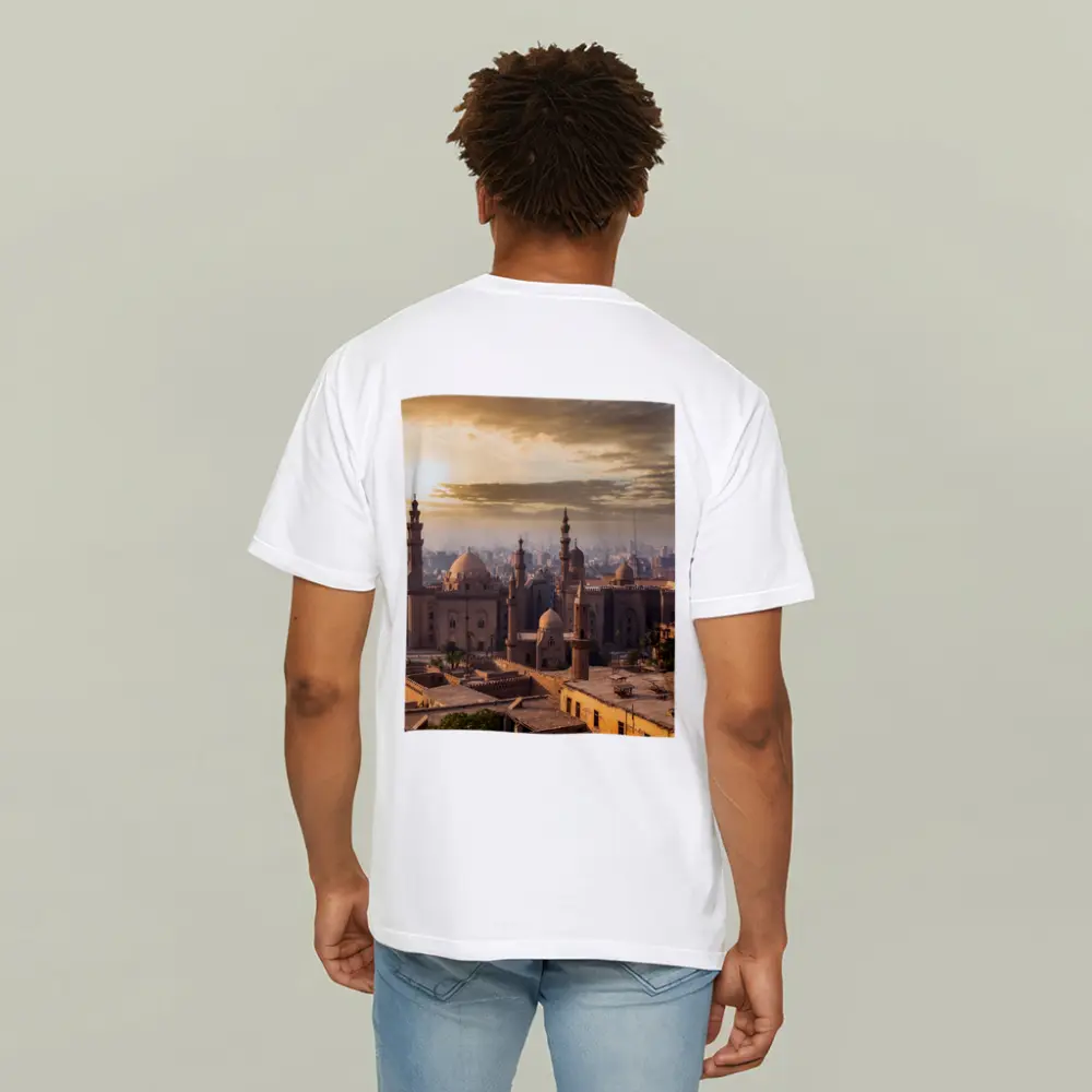 Cairo Mosque Skyline Golden Sunset View – T-Shirts