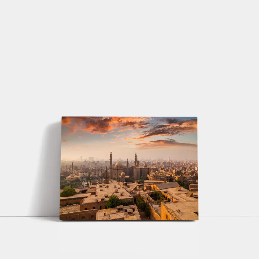 Cairo Egypt Skyline Sunset Mosque View – Wall Art