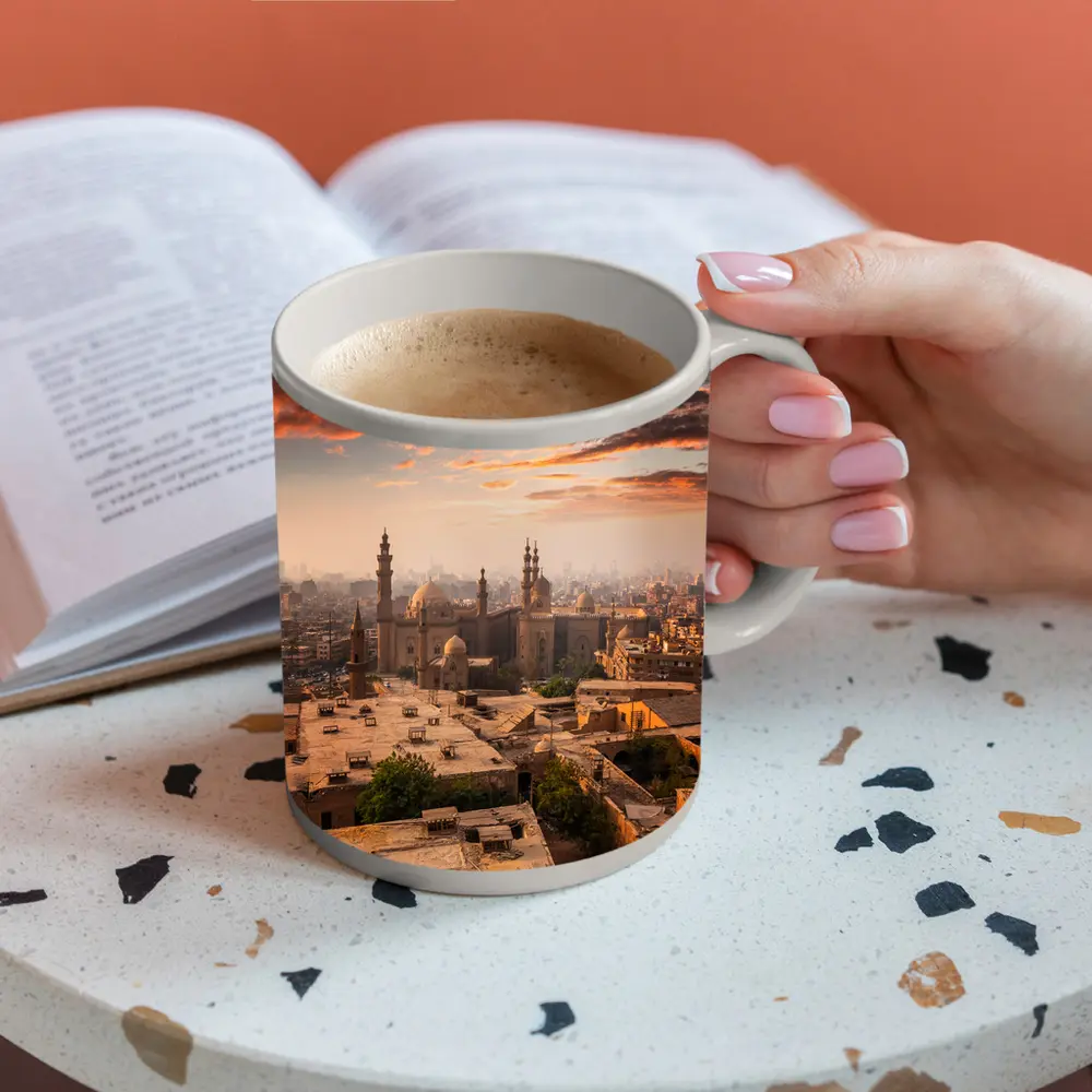 Cairo Egypt Skyline Sunset Mosque View – Mugs