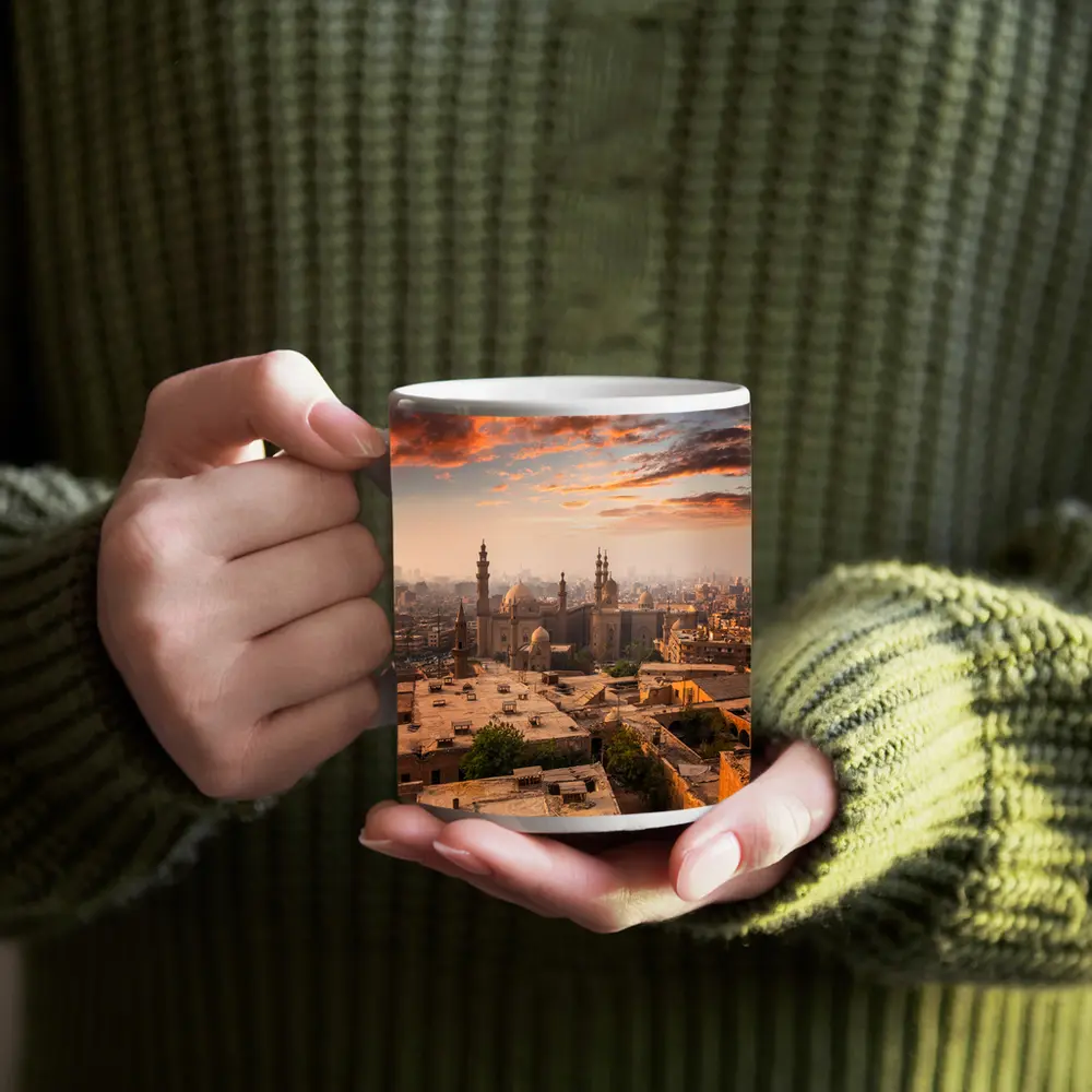 Cairo Egypt Skyline Sunset Mosque View – Mugs