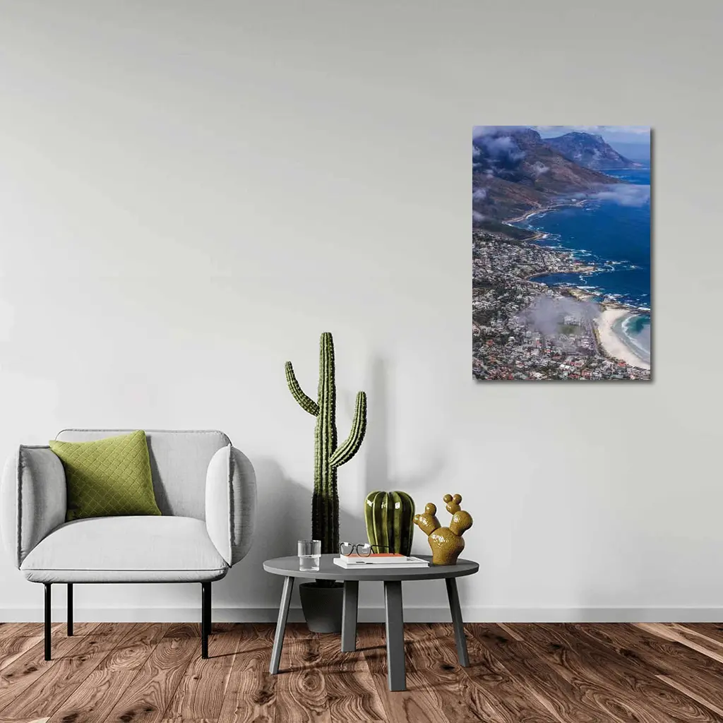 Cape Town Coastline Aerial View Mountains Ocean – Wall Art
