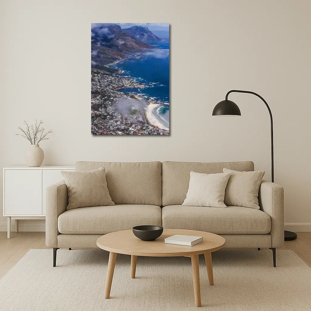 Cape Town Coastline Aerial View Mountains Ocean – Wall Art