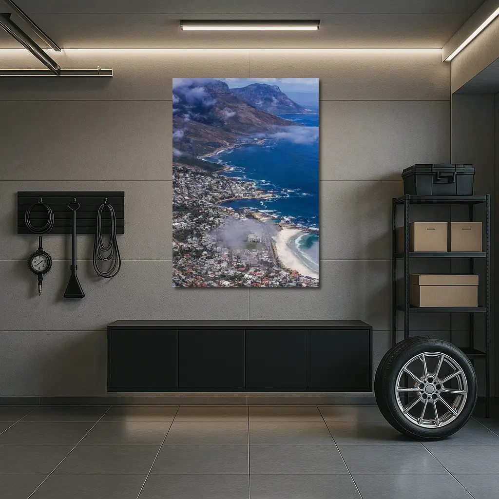 Cape Town Coastline Aerial View Mountains Ocean – Wall Art