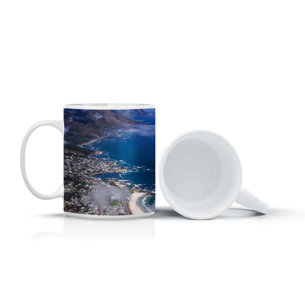 Cape Town Coastline Aerial View Mountains Ocean – Mugs