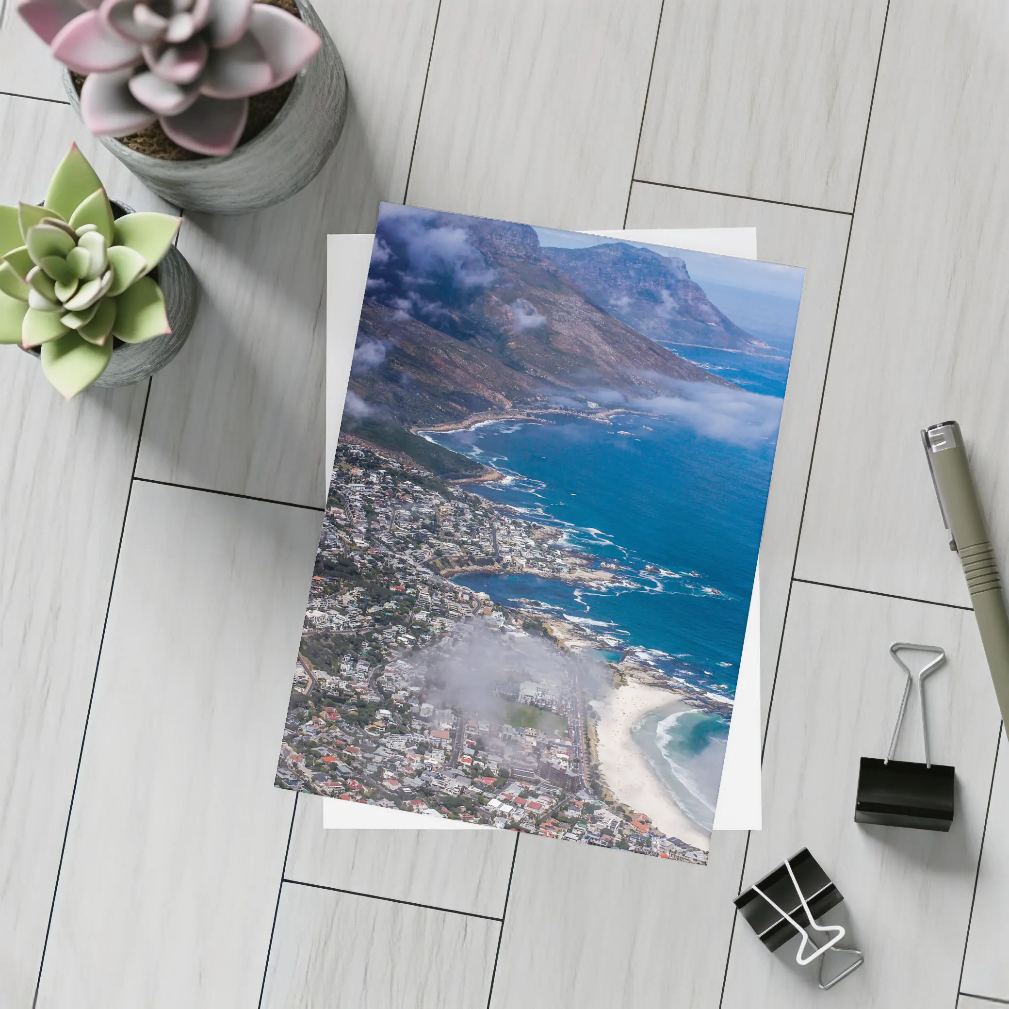 Cape Town Coastline Aerial View Mountains Ocean – Postcards