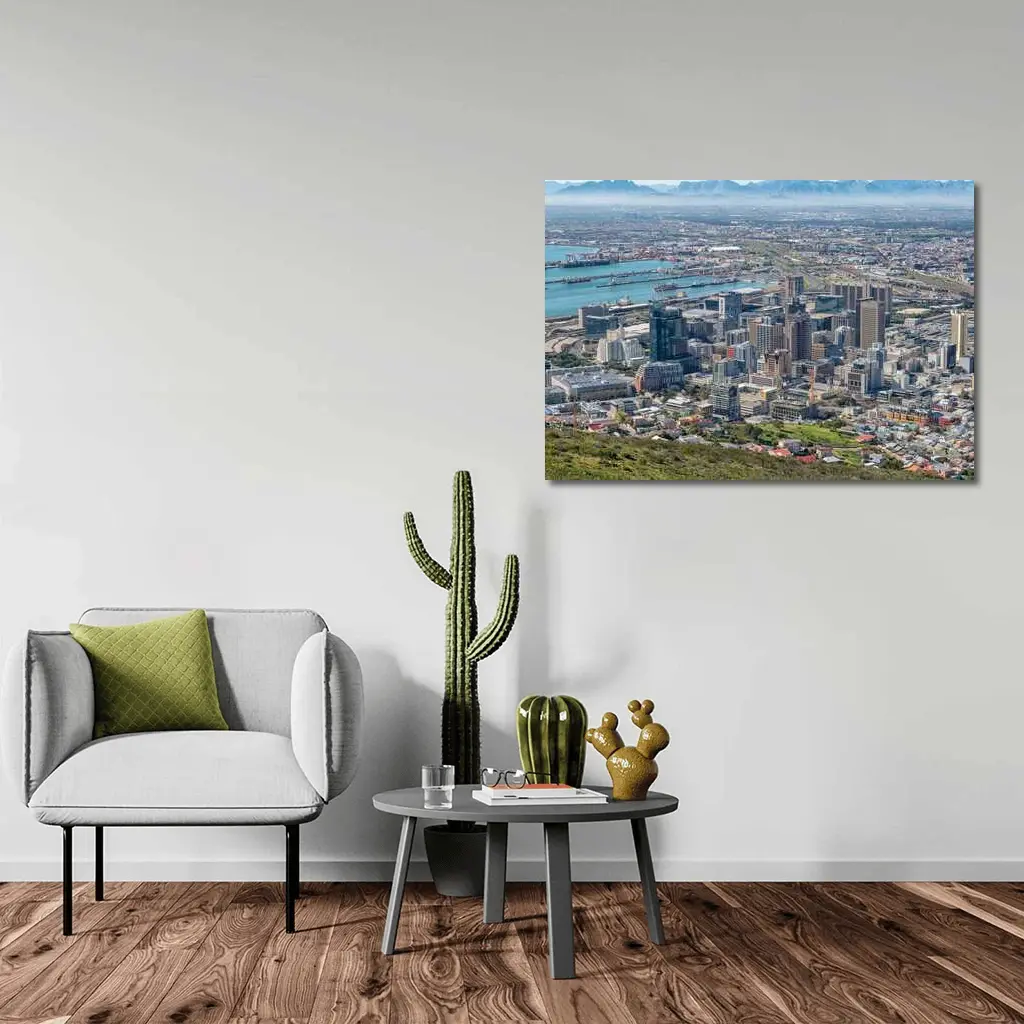Cape Town City Skyline Aerial Harbor View – Wall Art