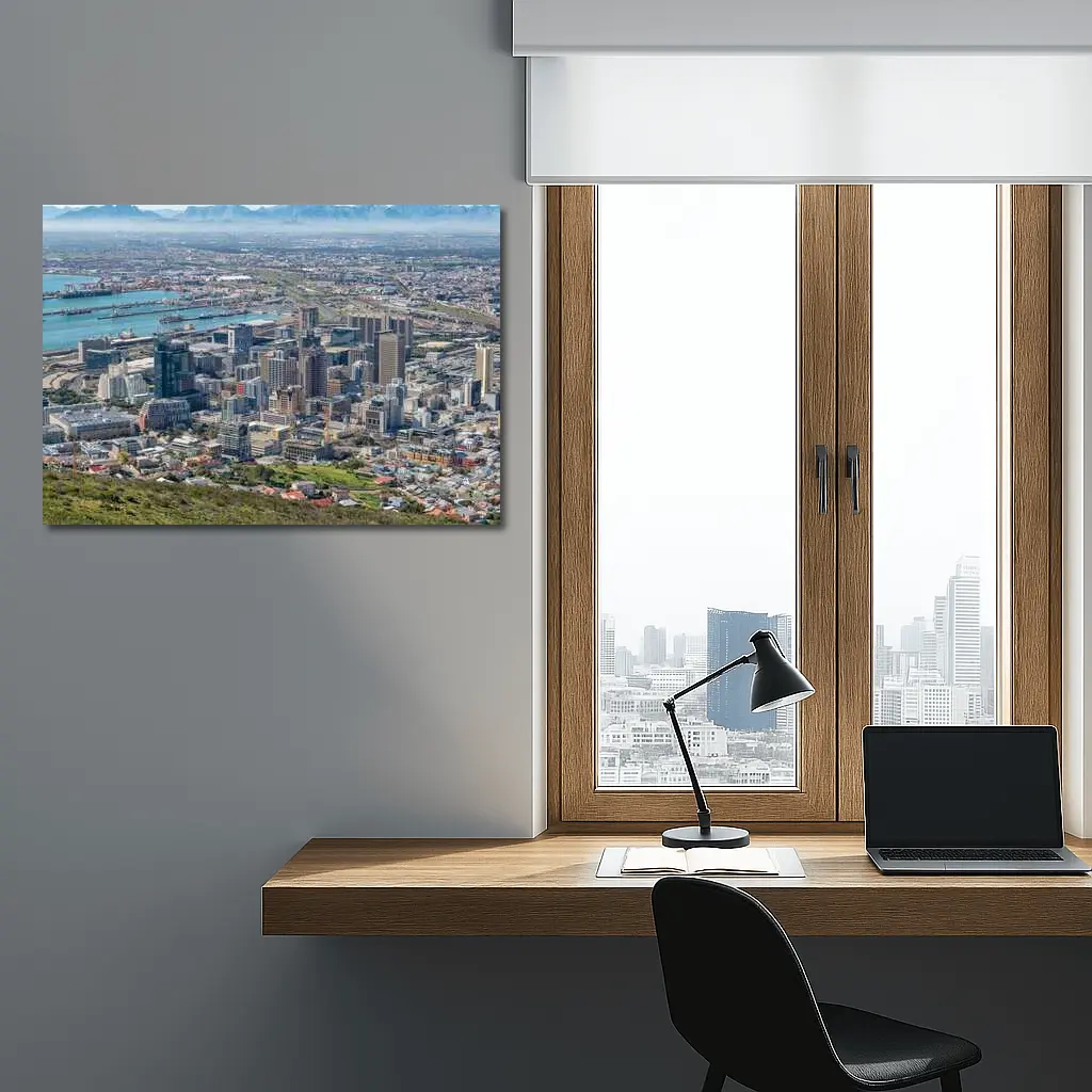 Cape Town City Skyline Aerial Harbor View – Wall Art