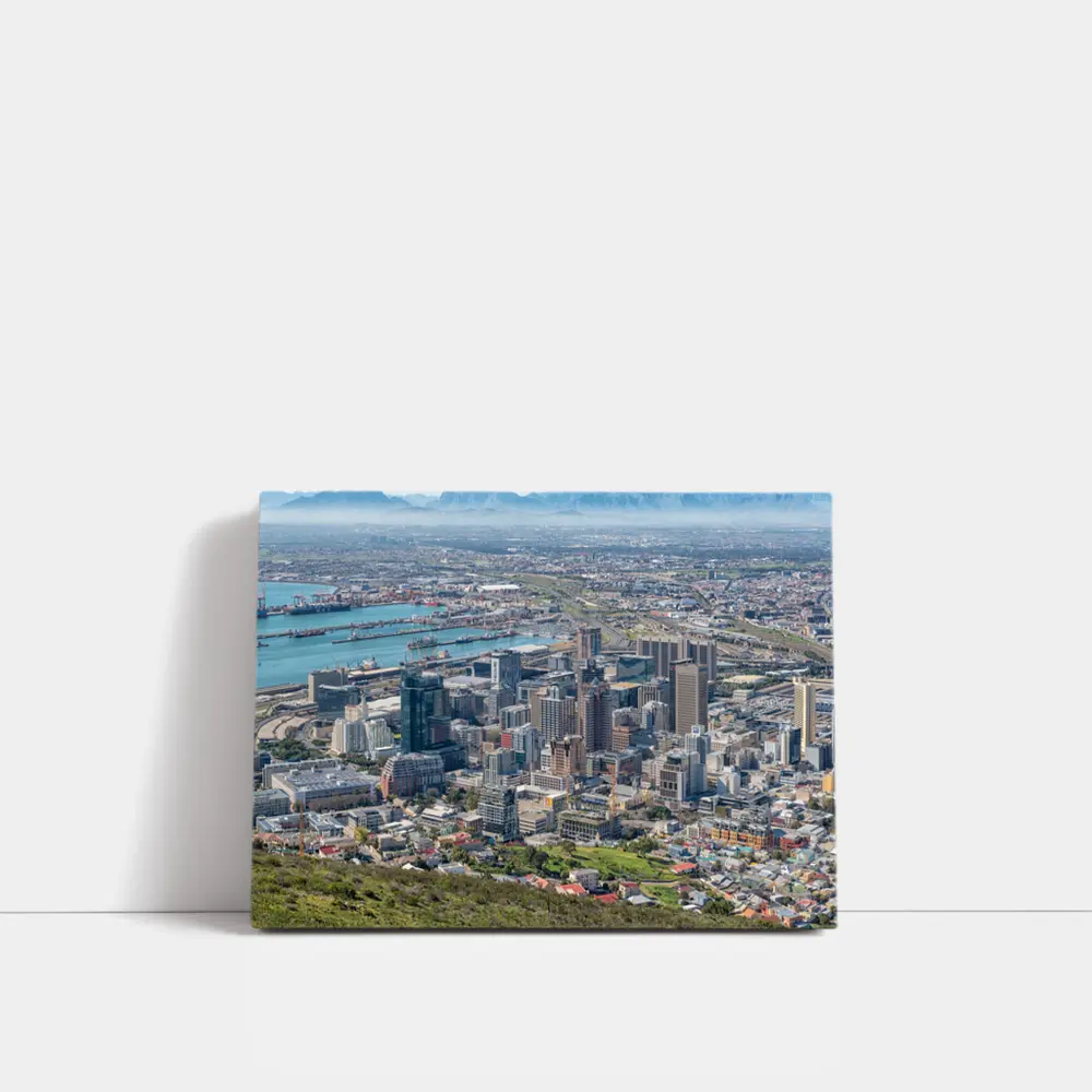 Cape Town City Skyline Aerial Harbor View – Wall Art