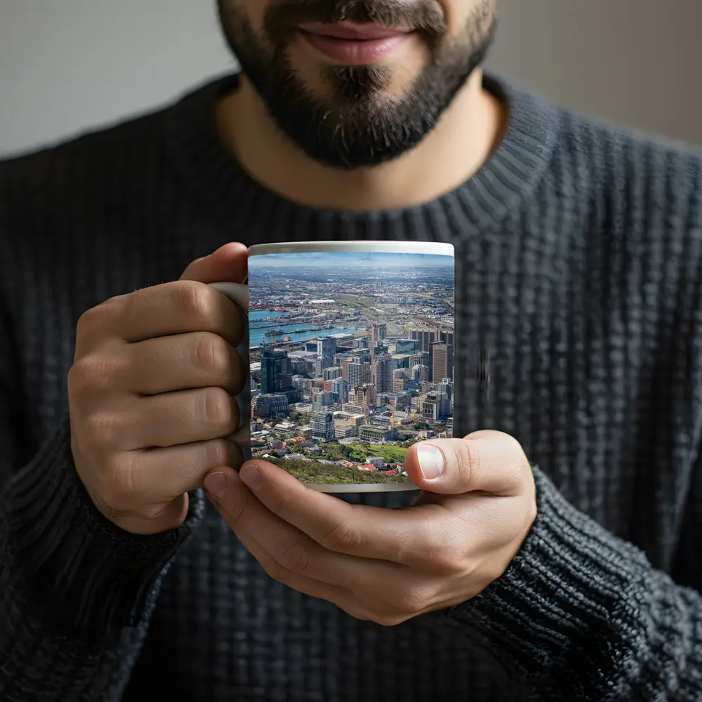 Cape Town City Skyline Aerial Harbor View – Mugs