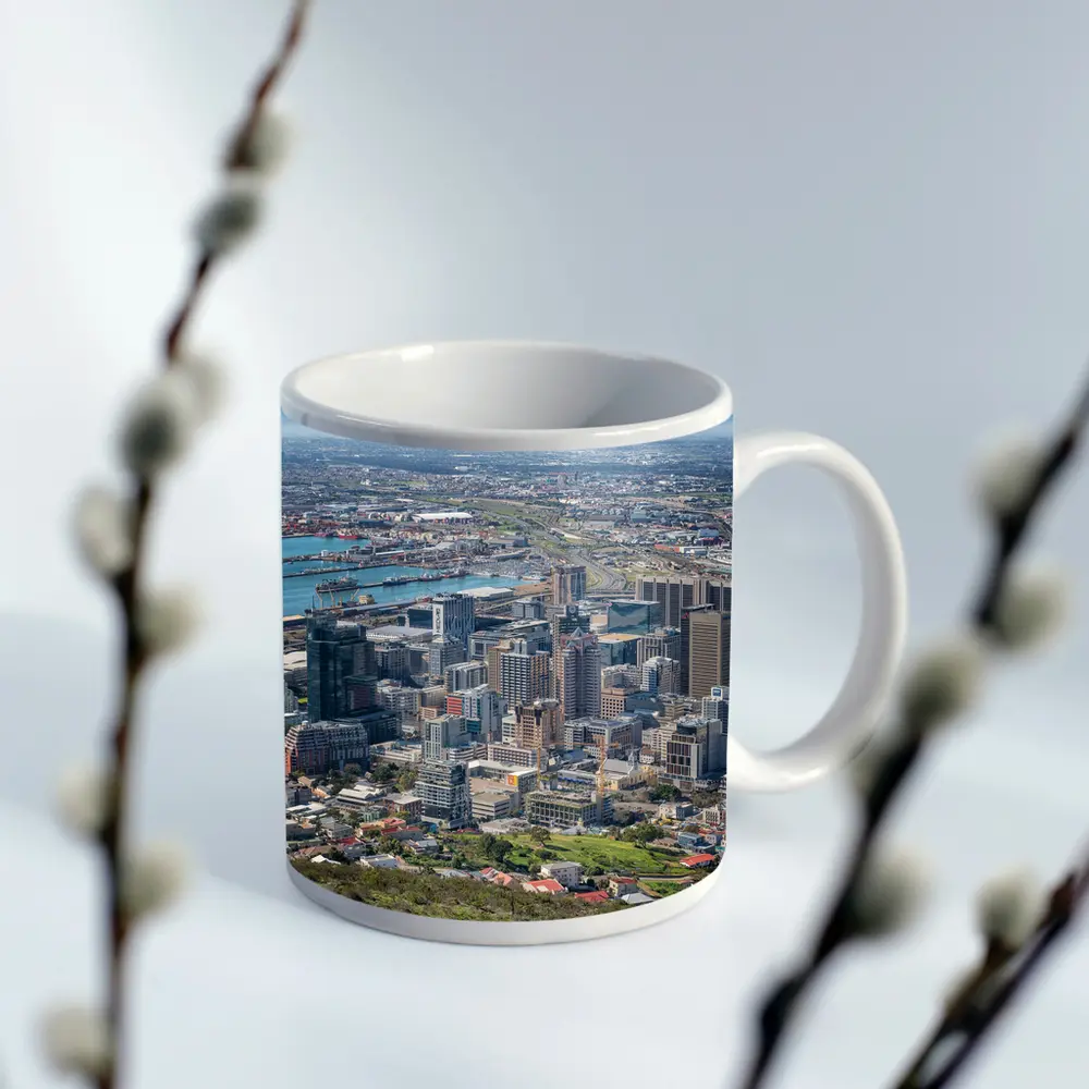 Cape Town City Skyline Aerial Harbor View – Mugs