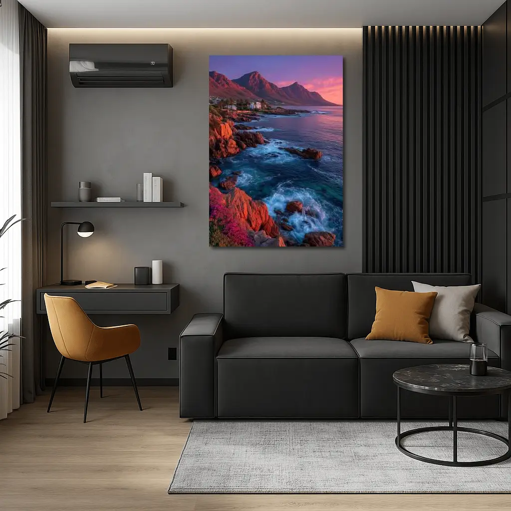 Cape Town Coastline Sunset Mountain Ocean View – Wall Art