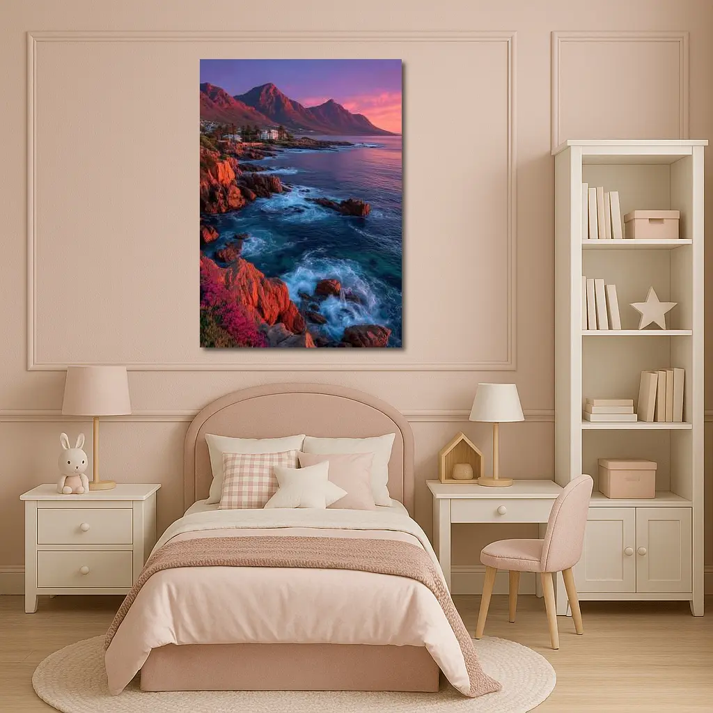 Cape Town Coastline Sunset Mountain Ocean View – Wall Art