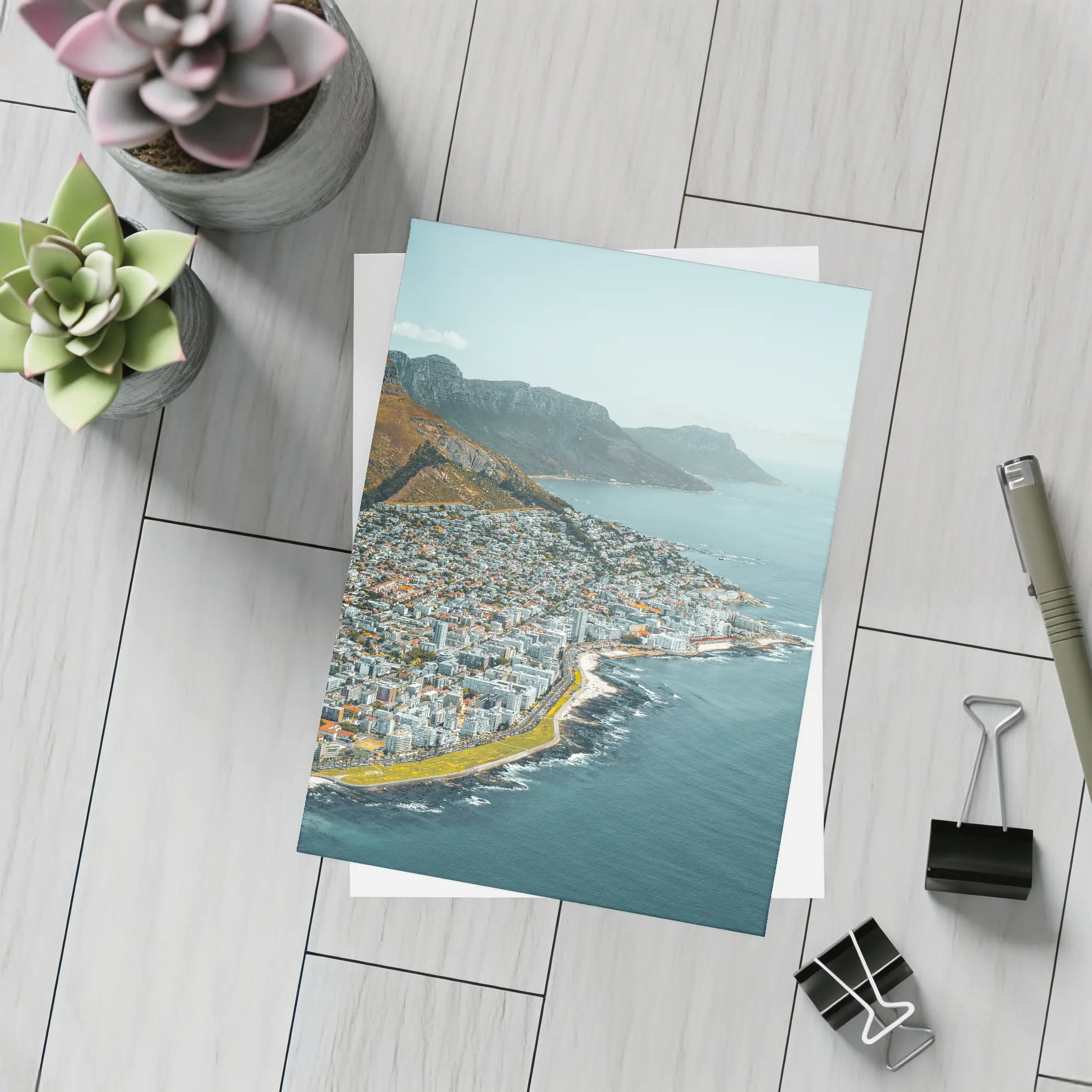 Cape Town Coastal Aerial View Mountains Ocean – Postcards