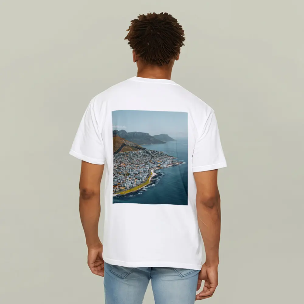 Cape Town Coastal Aerial View Mountains Ocean – T-Shirts