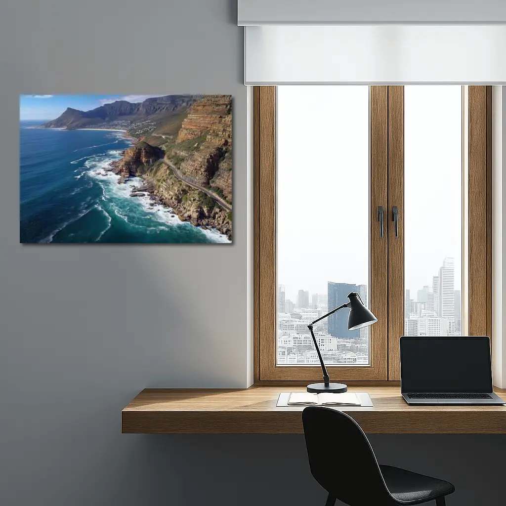 Cape Town Coastal Cliffs Ocean Aerial View – Wall Art