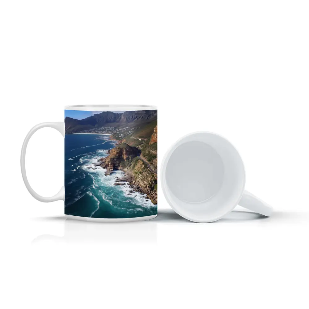 Cape Town Coastal Cliffs Ocean Aerial View – Mugs