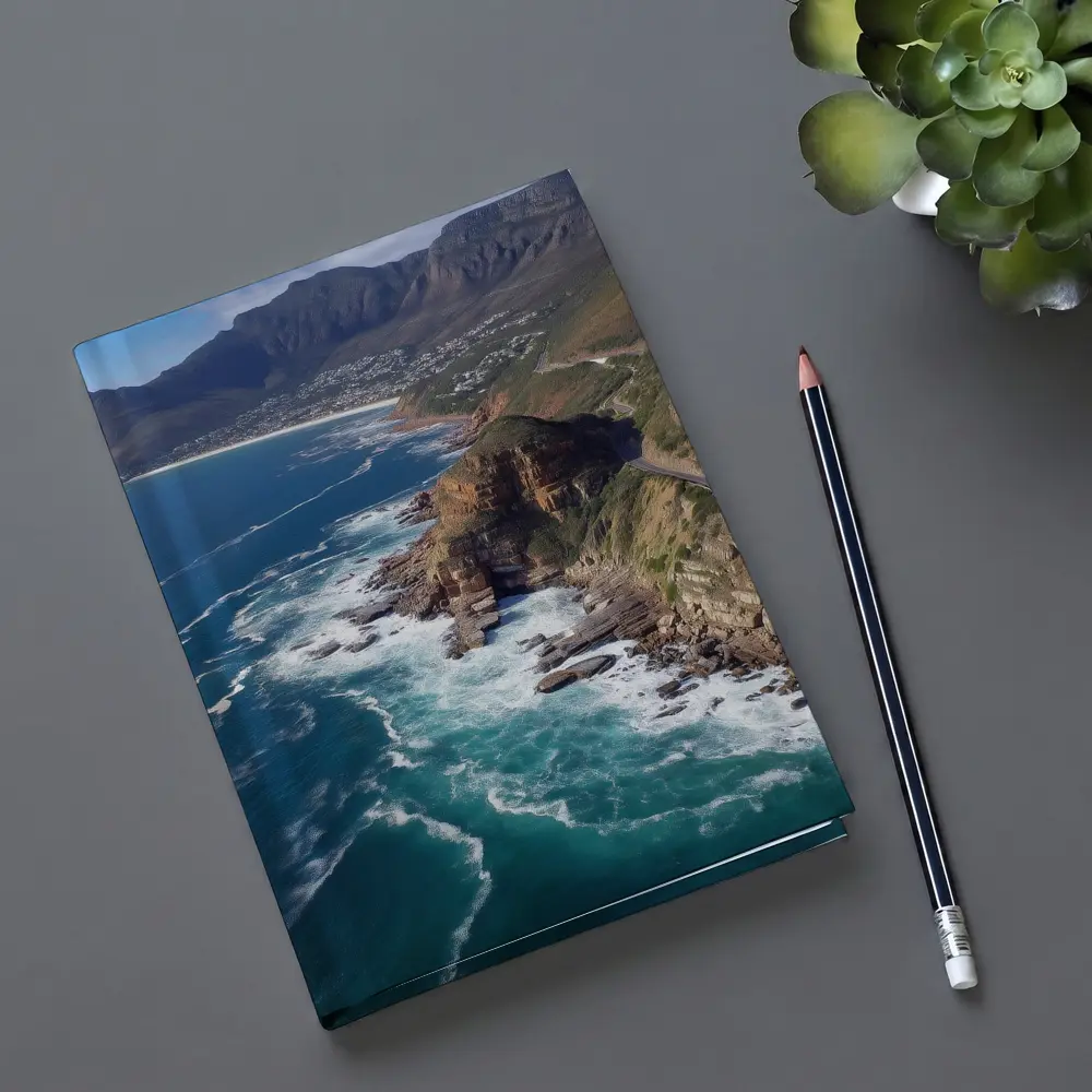 Cape Town Coastal Cliffs Ocean Aerial View – Notebooks