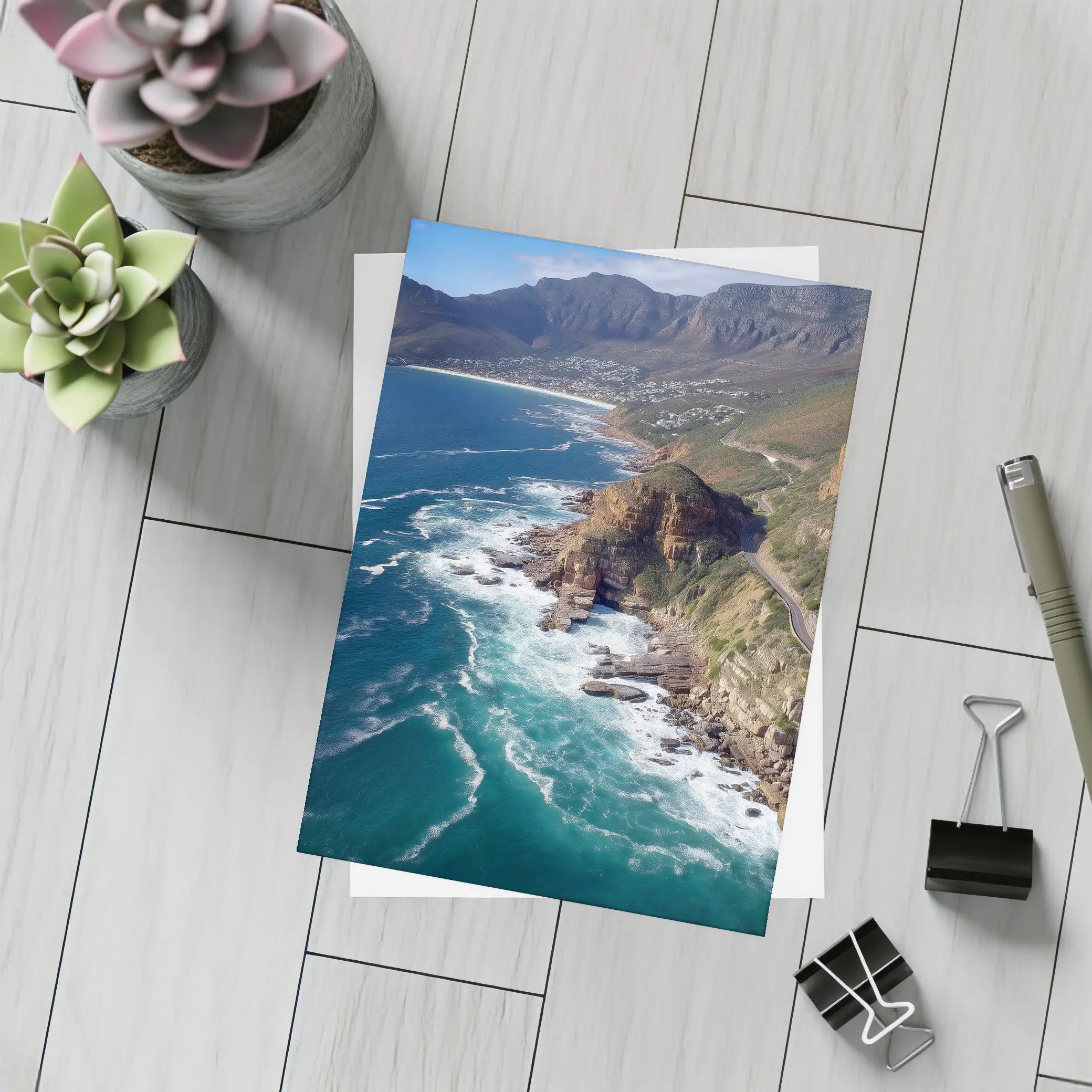 Cape Town Coastal Cliffs Ocean Aerial View – Postcards