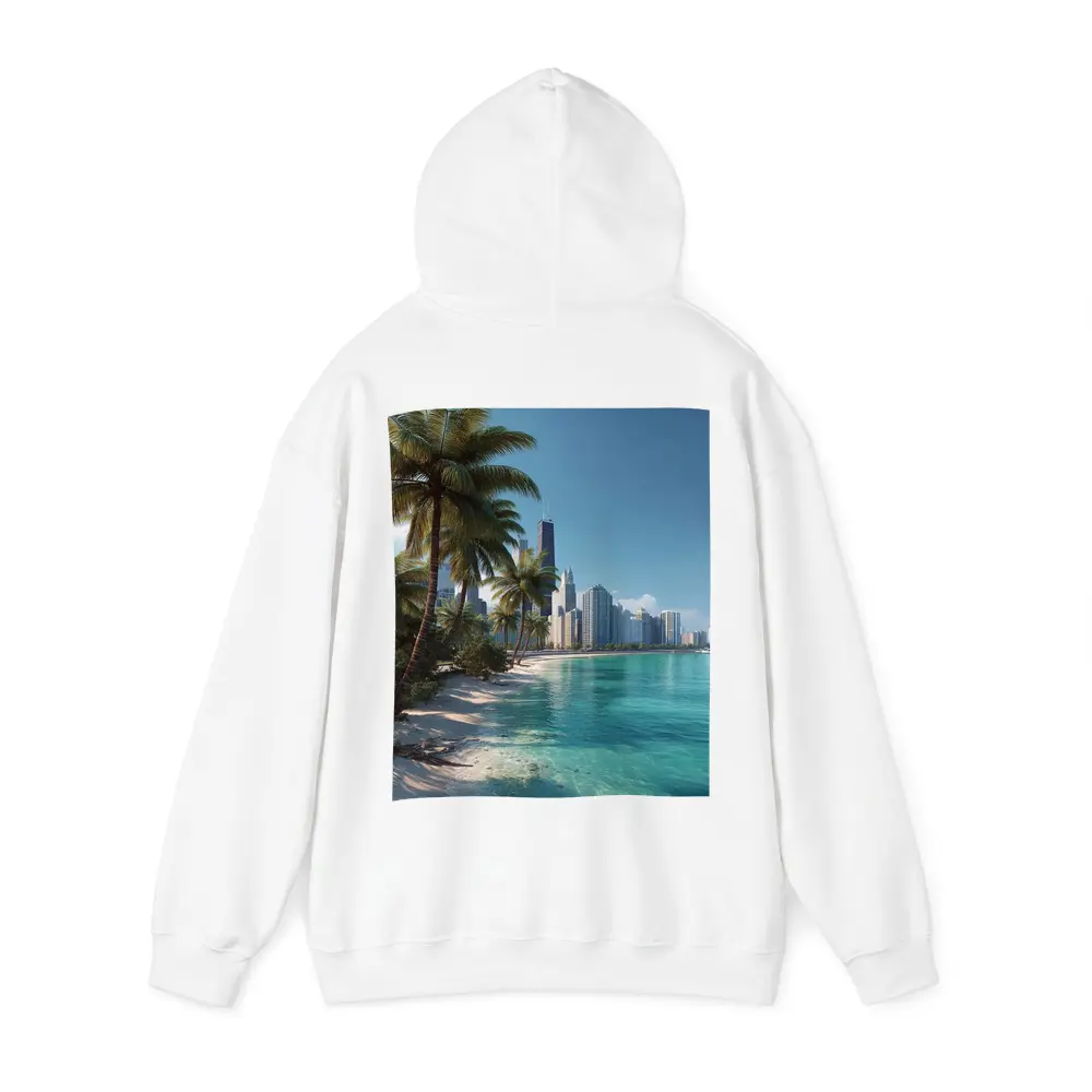 Tropical Beach Palm Trees City Skyline – Hoodies