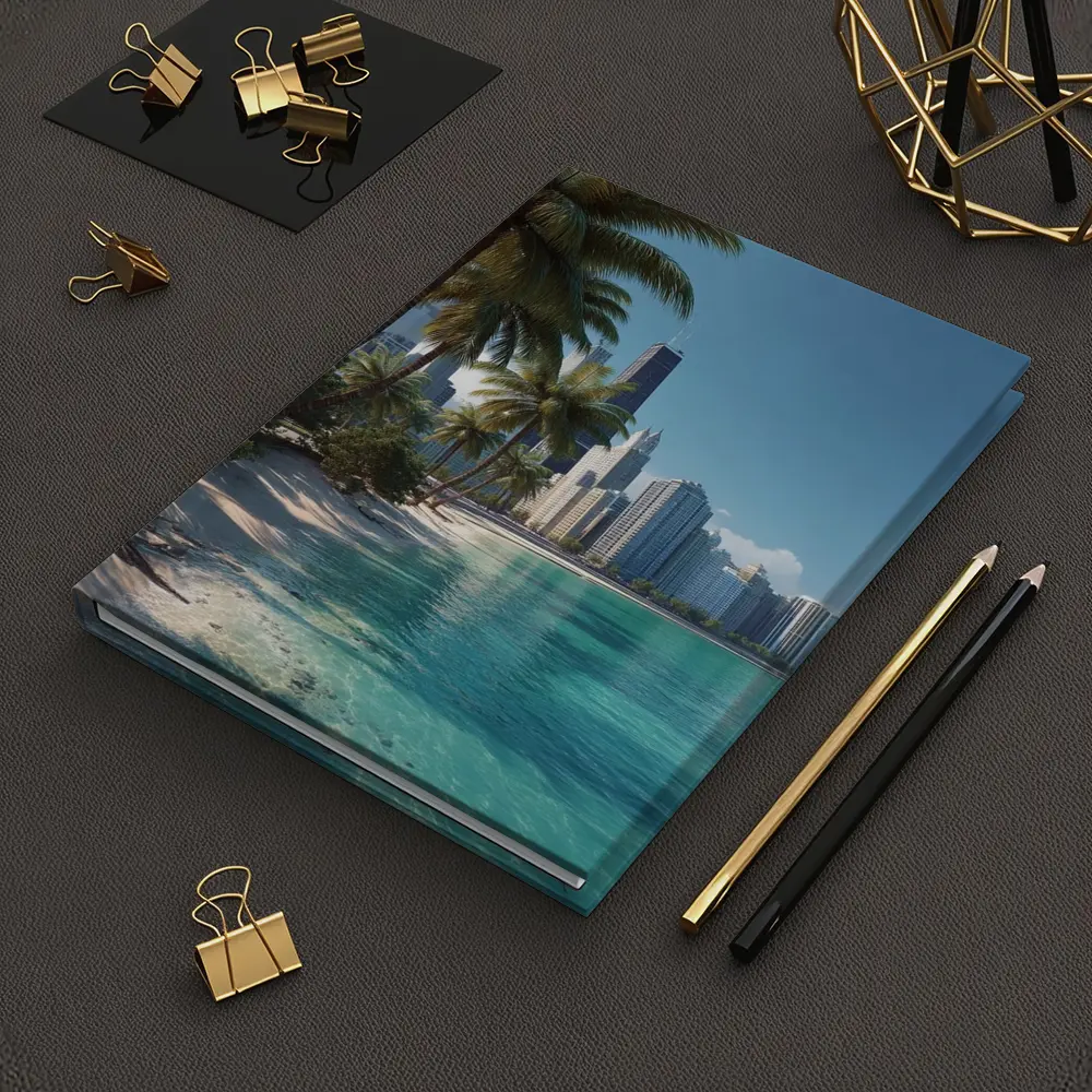 Tropical Beach Palm Trees City Skyline – Notebooks