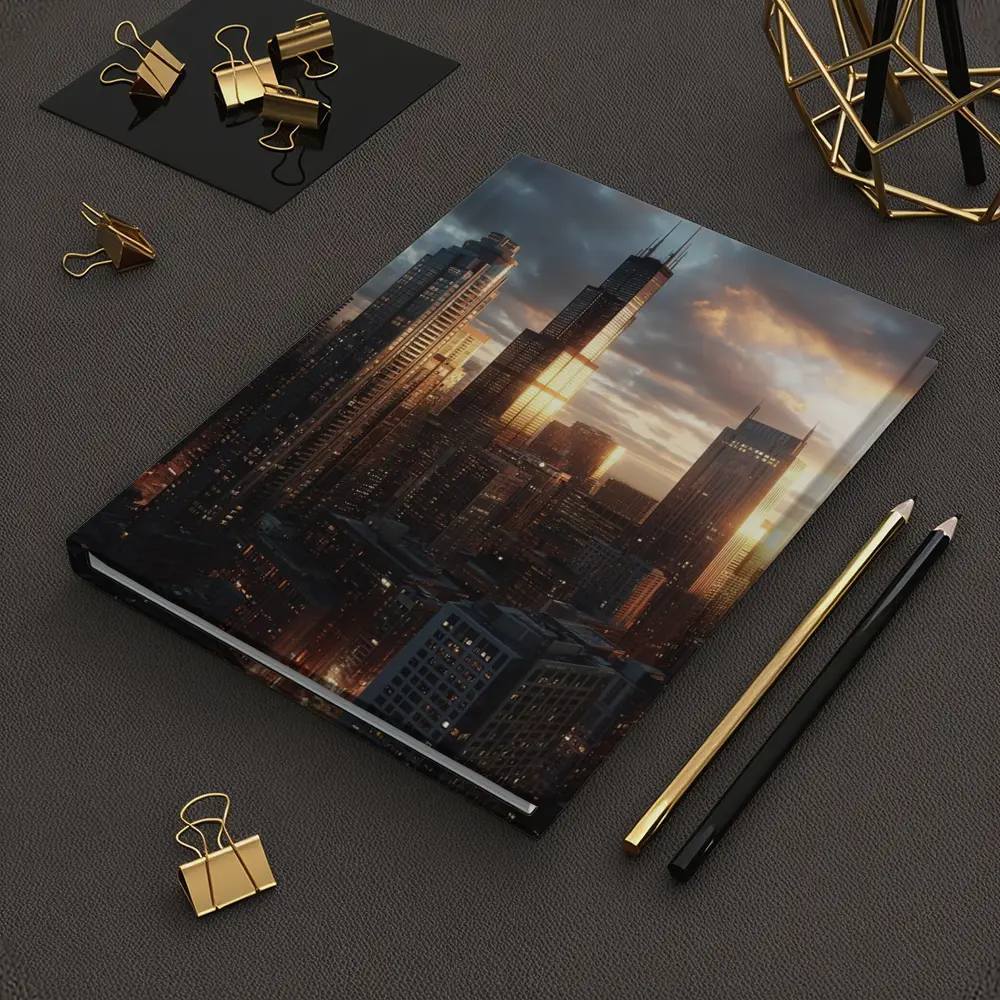 Chicago Willis Tower Skyline Golden Sunset – Notebooks