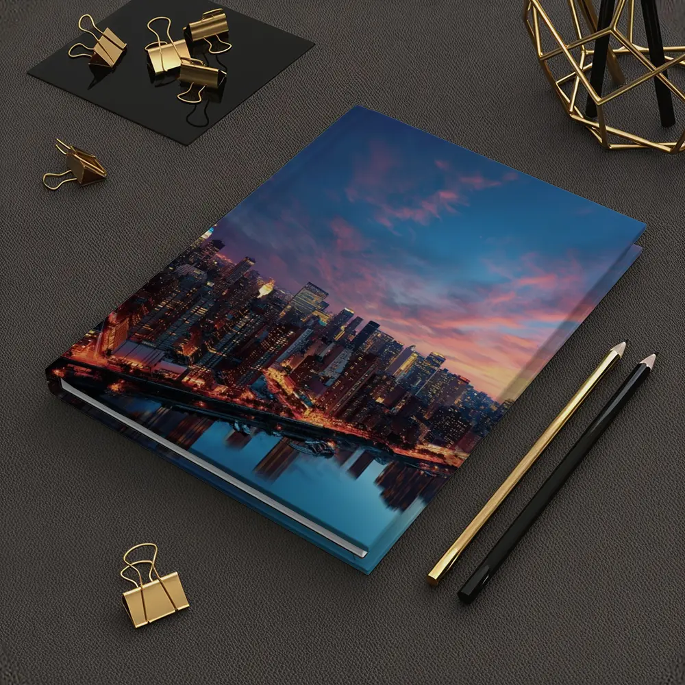City Skyline at Dusk Over River – Notebooks