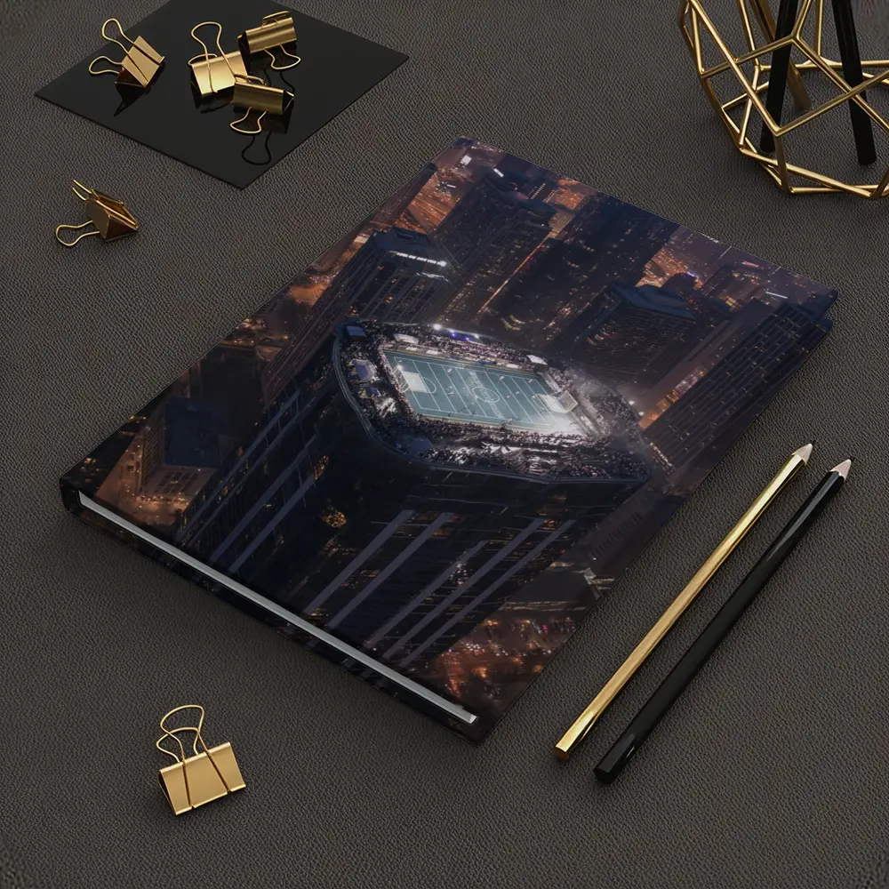 Rooftop Soccer Field City Night Skyline – Notebooks