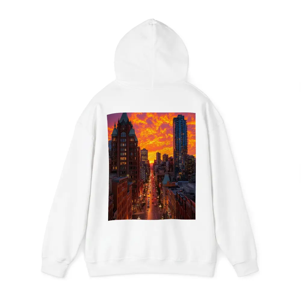 Vancouver City Street Fiery Sunset Sky – Hoodies