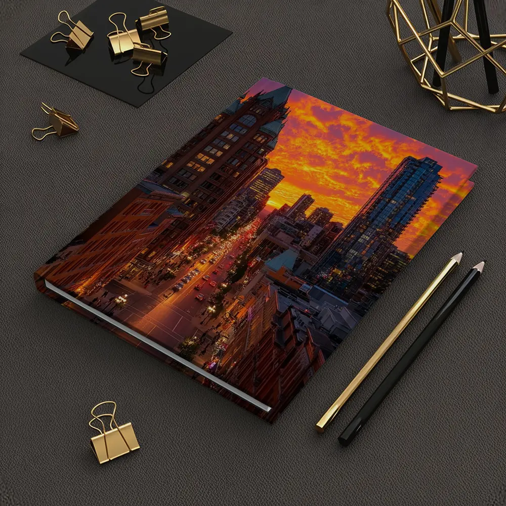 Vancouver City Street Fiery Sunset Sky – Notebooks
