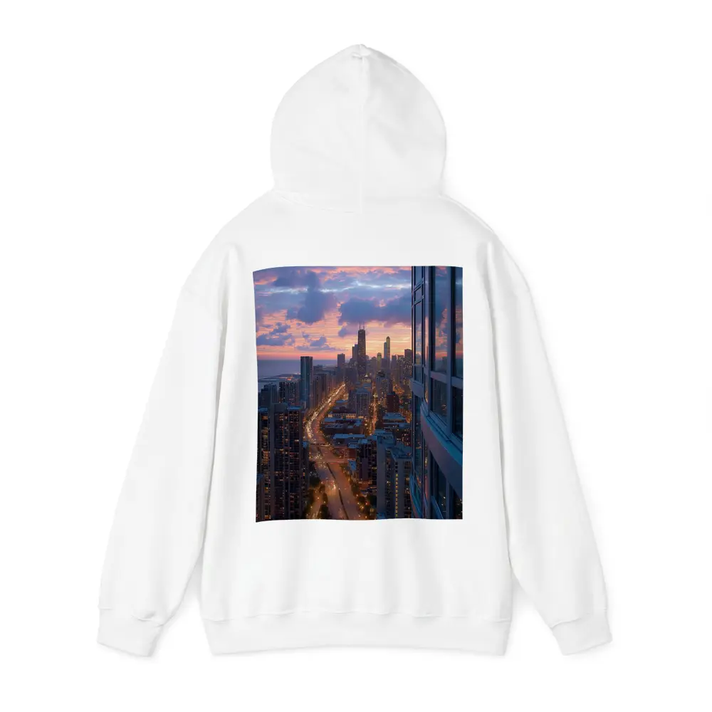 Chicago Skyline Sunset Aerial City View – Hoodies
